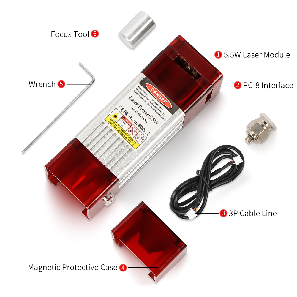 Laser Module C80 with Air Assist 10W Optical Output Power 450nm