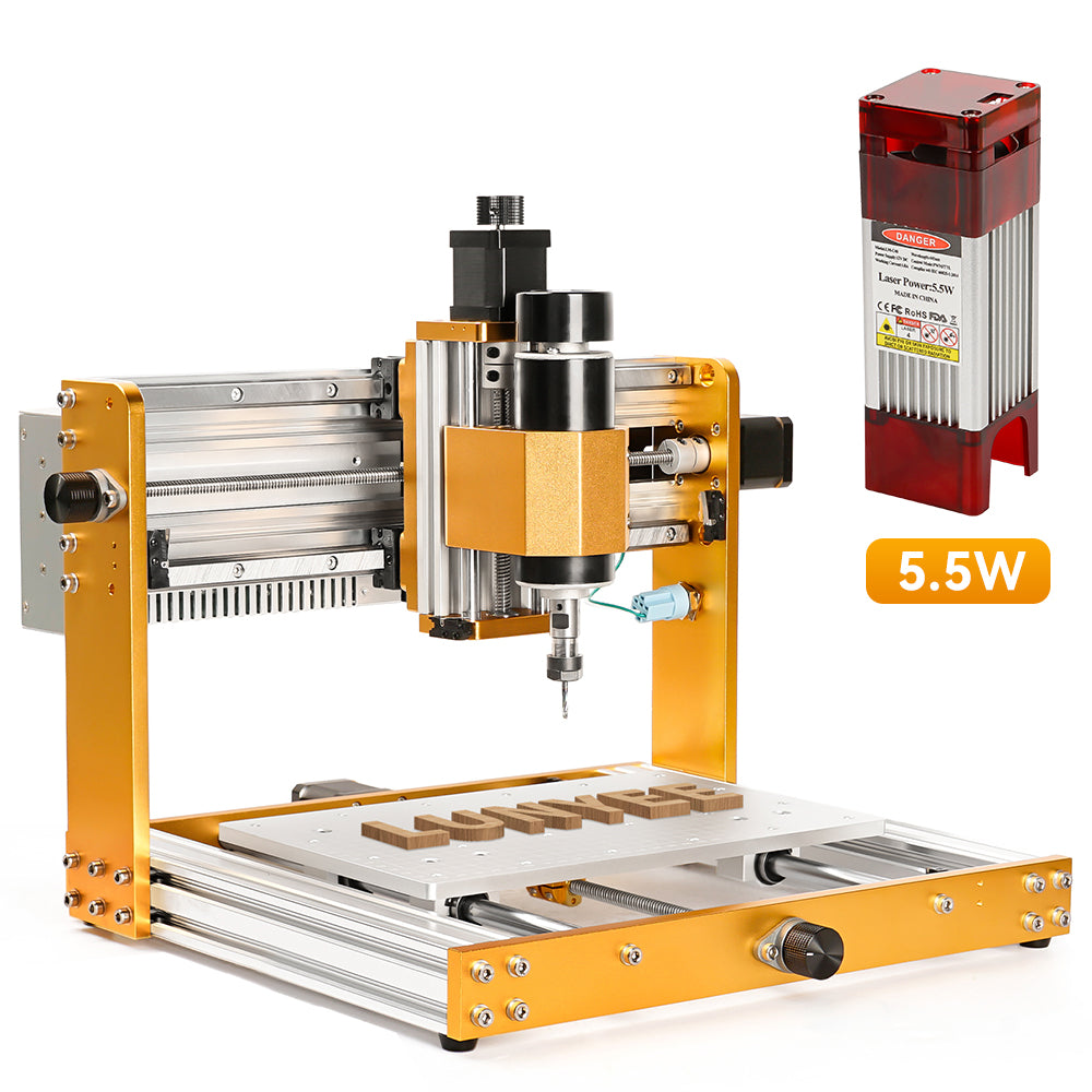 LUNYEE 3018 Pro Ultra CNC gép 5,5 W-os lézeres 500 W-os teljesen fém CNC útválasztóval