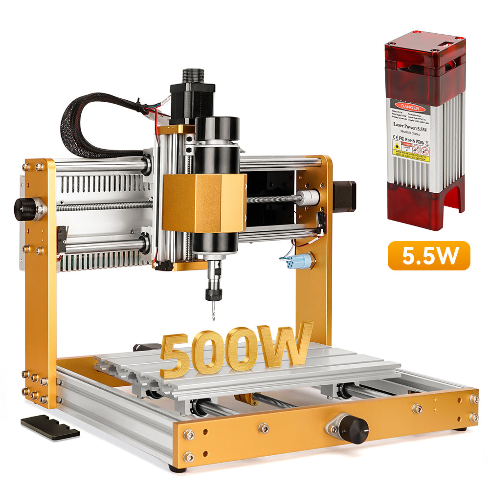 LUNYEE 3018 PRO MAX CNC Machine with 5.5w Laser 500W All-Metal CNC Router Machine