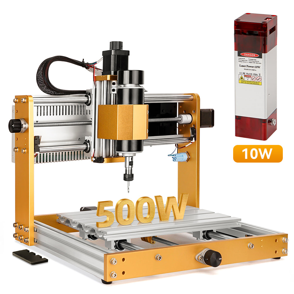 LUNYEE 3018 PRO MAX CNC Machine with 10W Laser 500W All-Metal CNC Router Machine