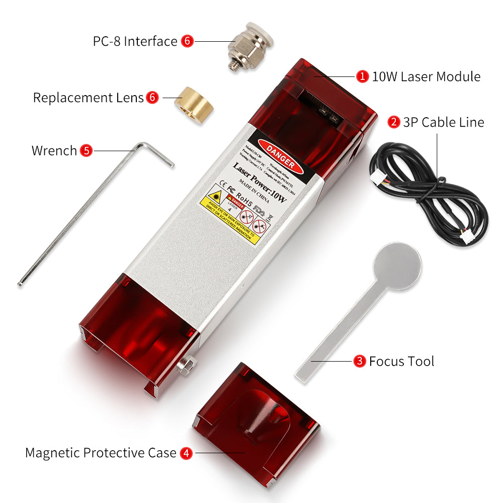 Laser Module C80 with Air Assist 10W Optical Output Power 450nm