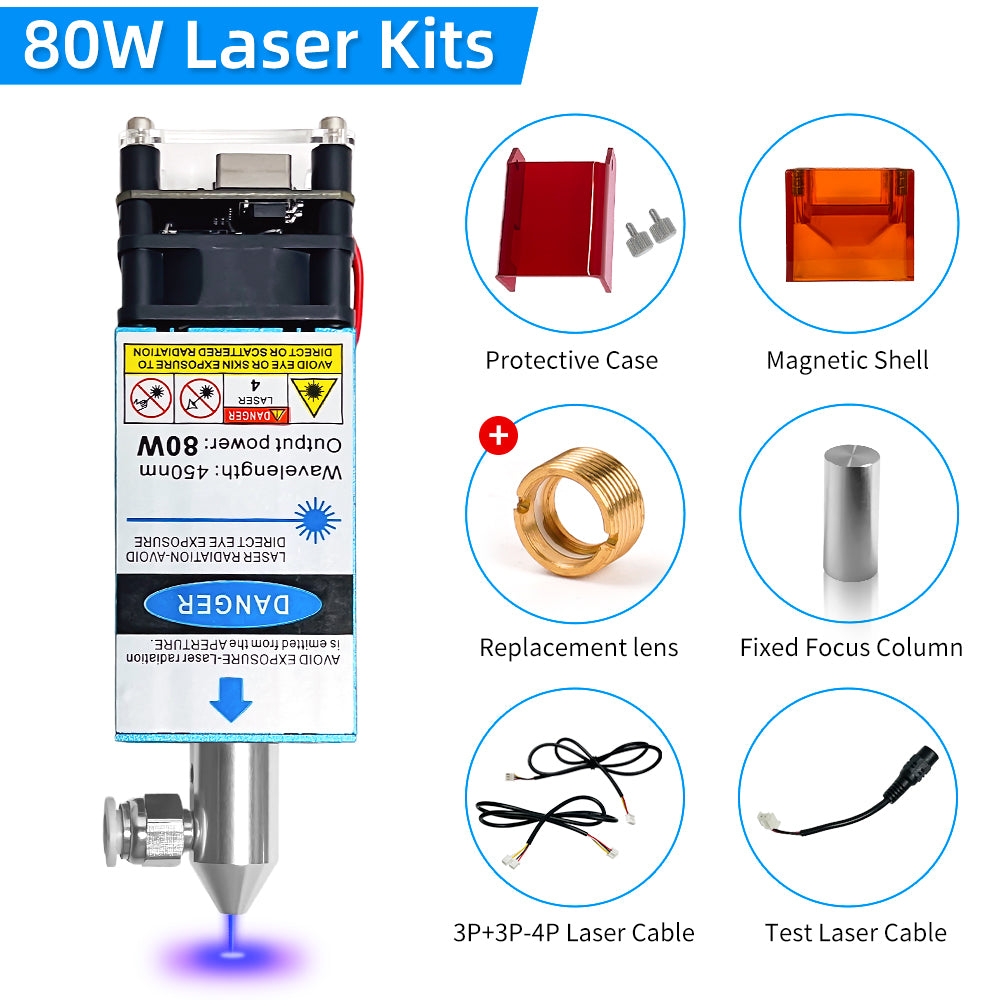 Module laser 80 W Puissance optique Graveur laser 10 W