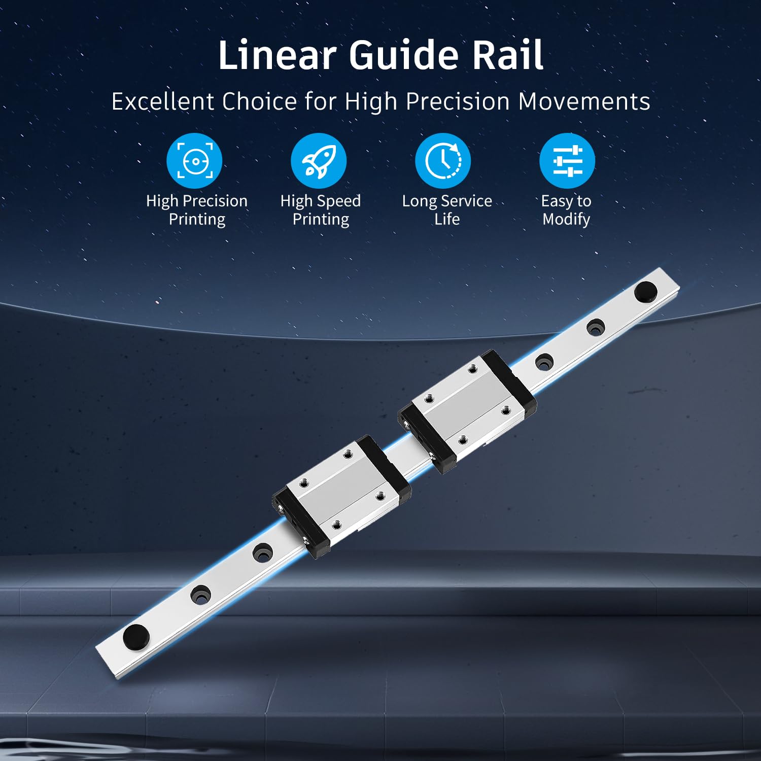 LUNEE MGN12H Linear Guide Rail 12mm with 2pcs MGN12H Carriage Block