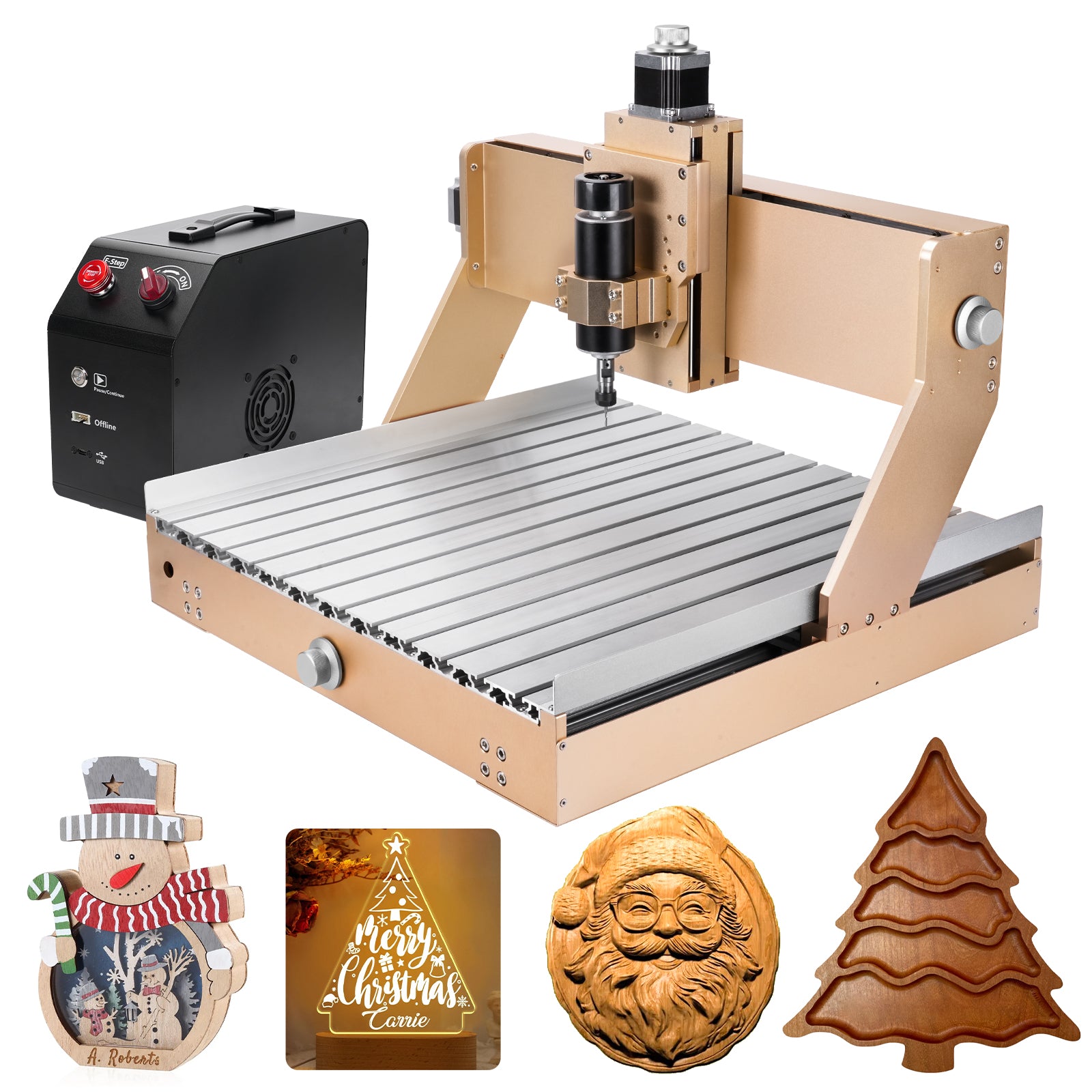 LUNYEE 4040 Turbo CNC Router Machine, 500W All-Metal Upgraded Linear Rail 3-Axis Engraving Milling Cutting Machine GRBL Control for Wood Metal Acrylic