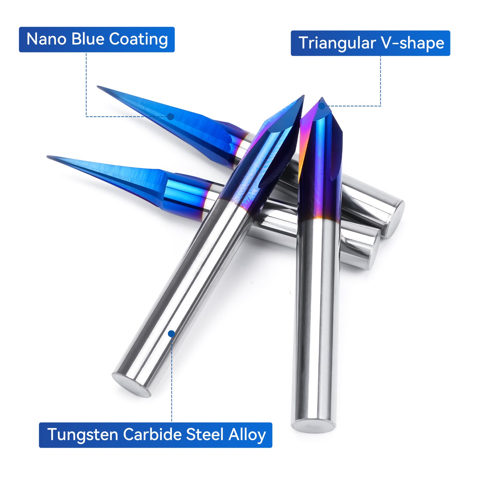 LUNYEE CNC Wood Carving Router Bits Set,1/4 Shank