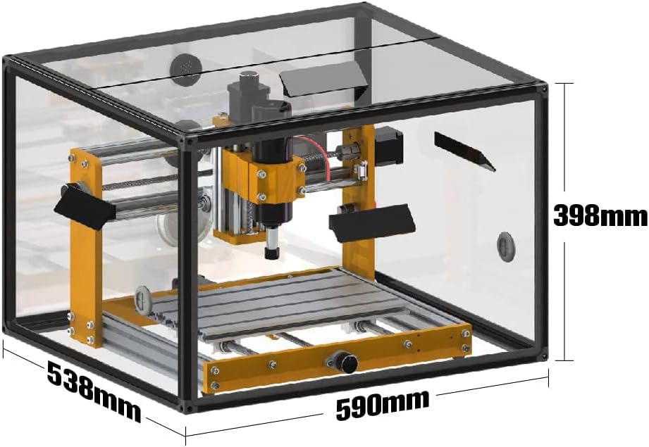 LUNYEE Acrylic CNC Case - Improved Protection, Dustproof, Cutting Noise Reduction, Compatible with 3018 Pro Max/3018 Pro Ultra