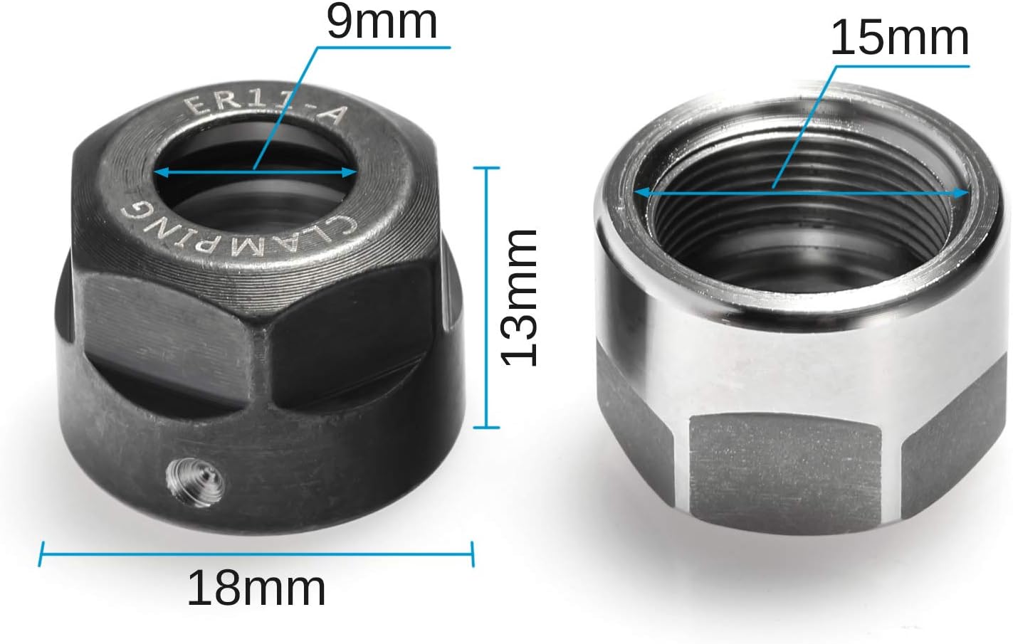 LUNYEE 4pcs ER11-A Écrou de serrage à pince avec trous d'équilibrage dynamique