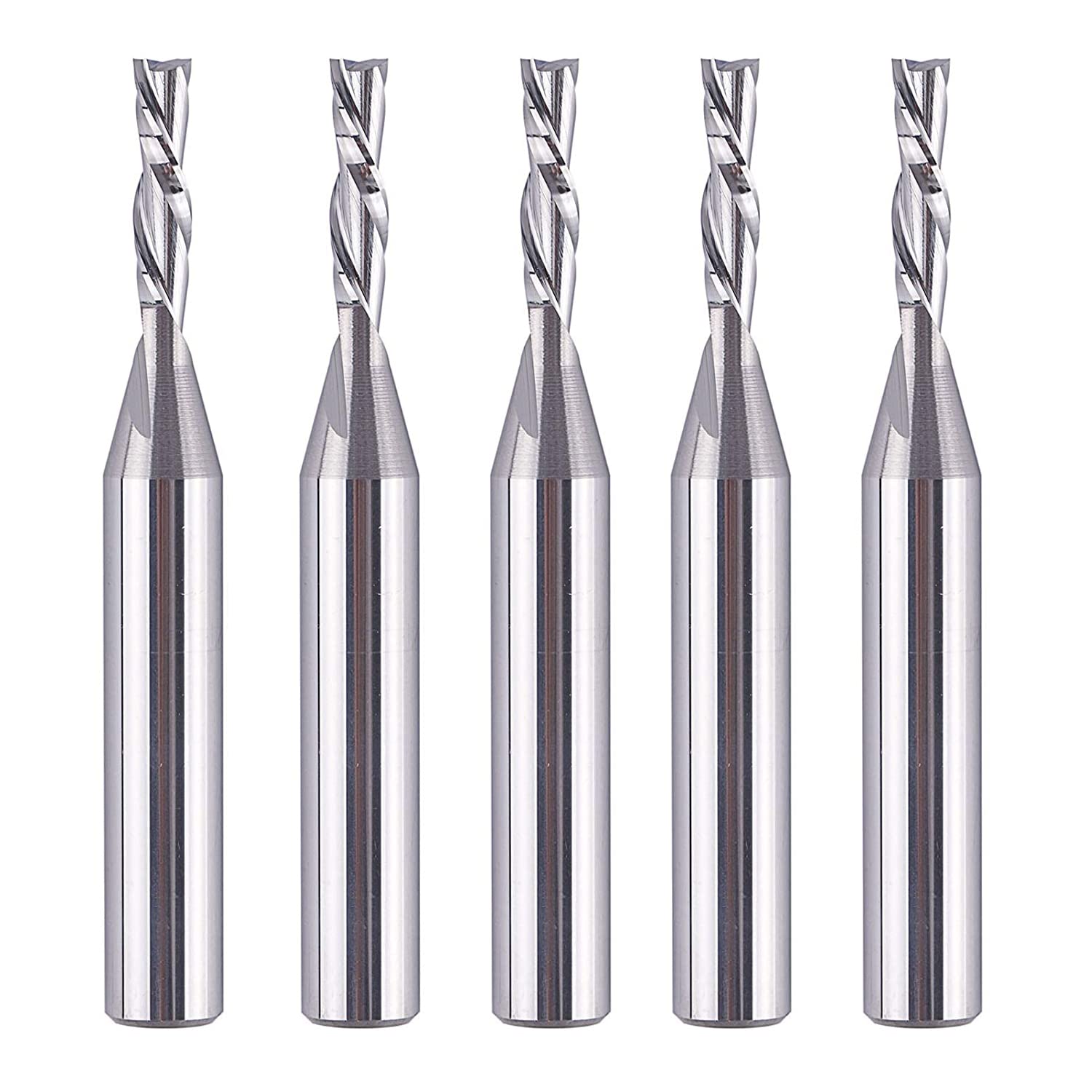 LUNYEE 5PCS Down Cut Spiral Router Bit Set 1/4" Shank