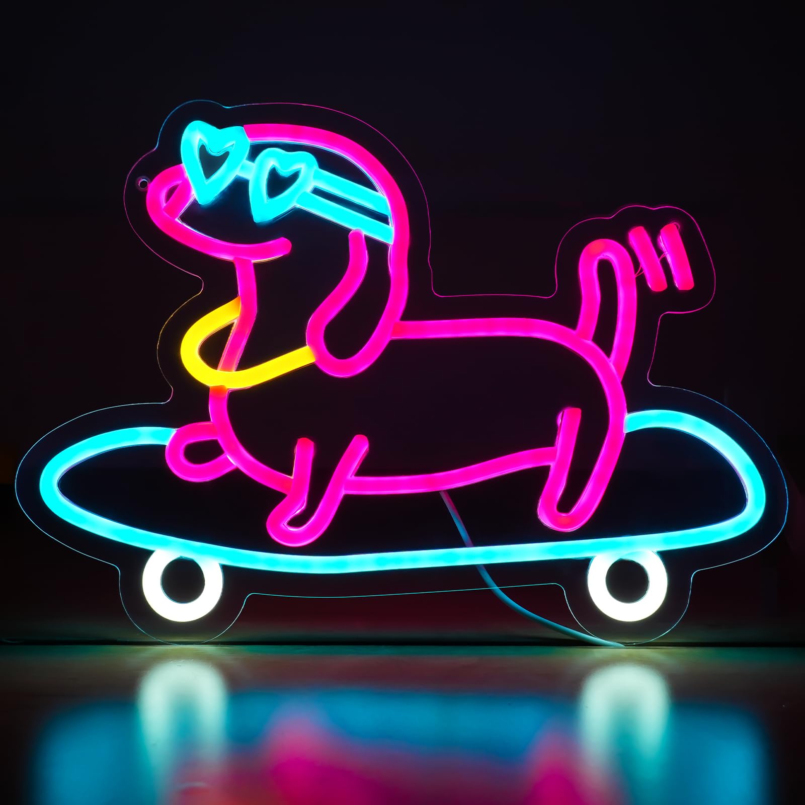 LUNYEE Dachshund Neon Signs for Wall Decor Dog