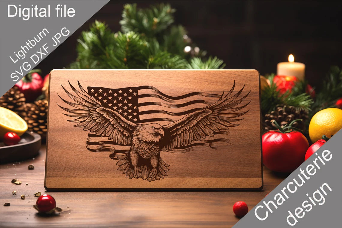 Fichiers de Noël gravés au laser numérique SVG Planche à charcuterie, planche à découper, T-shirt, vecteur, décoration de cuisine, cadeau, Glowforge