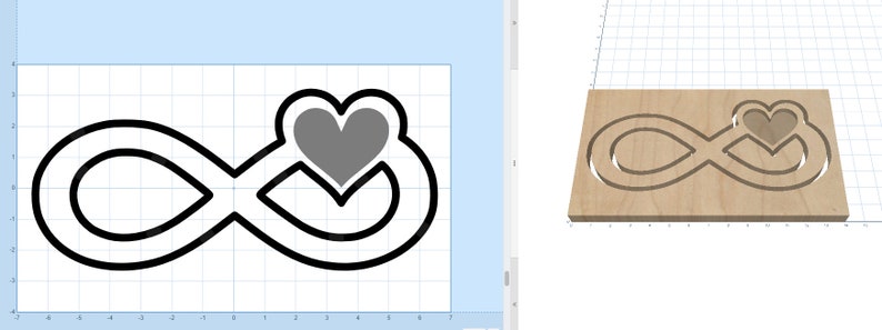 Beautiful Wooden Infinity Heart sign or ring holder, Easel CNC File and SVG, Wooden gift, Valentines Day Gift