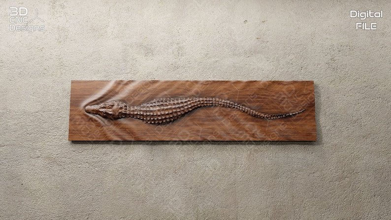 Crocodile - STL File For CNC Wood Carving