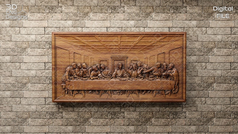 The Last Supper V3 - STL File For CNC Wood Carving